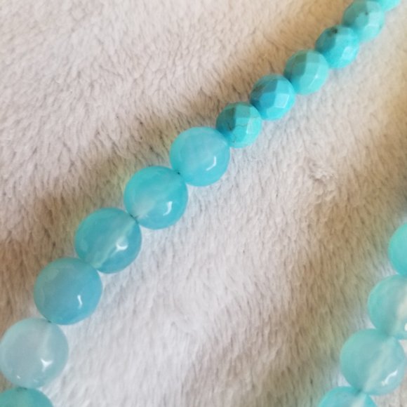 Turquoise Heart Necklace Boho Chic With Sterling Silver Clasp - Picture 5 of 5